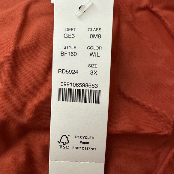 J.Crew Active Longline Swim Top Plus Size 3X Wildfire Color High Neck - Picture 3 of 7